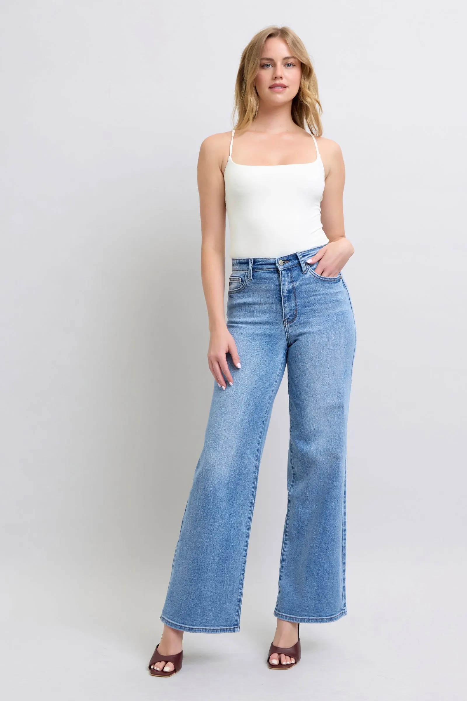 Judy Blue High-Waste Wide Leg Jeans