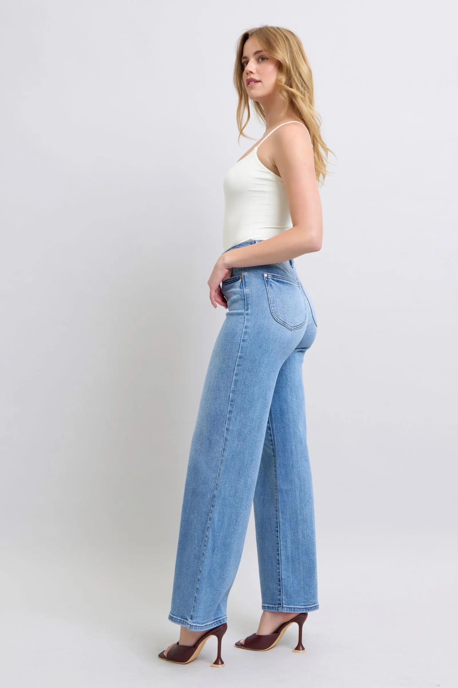 Judy Blue High-Waste Wide Leg Jeans