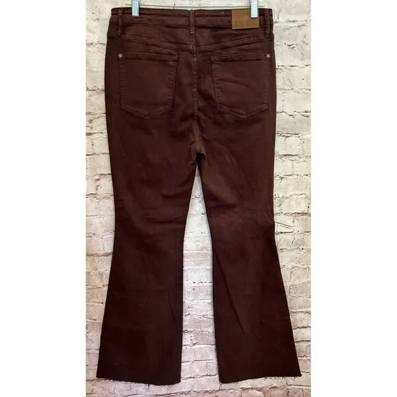 Judy Blue Jeans Womens 15/32 Espresso Tummy Control Flared Raw Hem High Waist