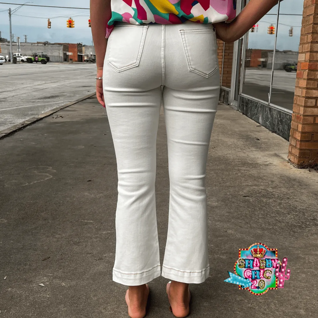 Judy Blue White Crop High Waist Jeans