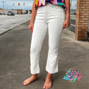 Judy Blue White Crop High Waist Jeans