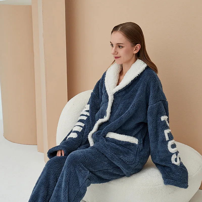 Keep Warm Coral Velvet Pajamas For Women
