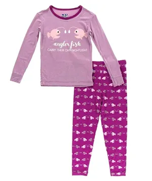 KicKee Pants Long Sleeve Orchid Angler Fish Pajama set