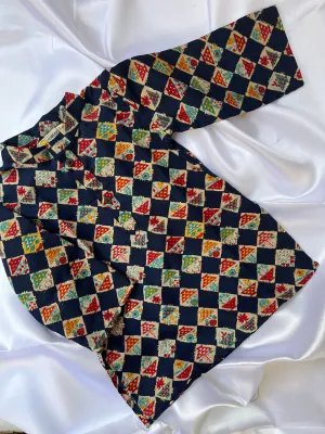 Klingaru Long Kurta - Navy Blue Flowers ( Last Pieces )