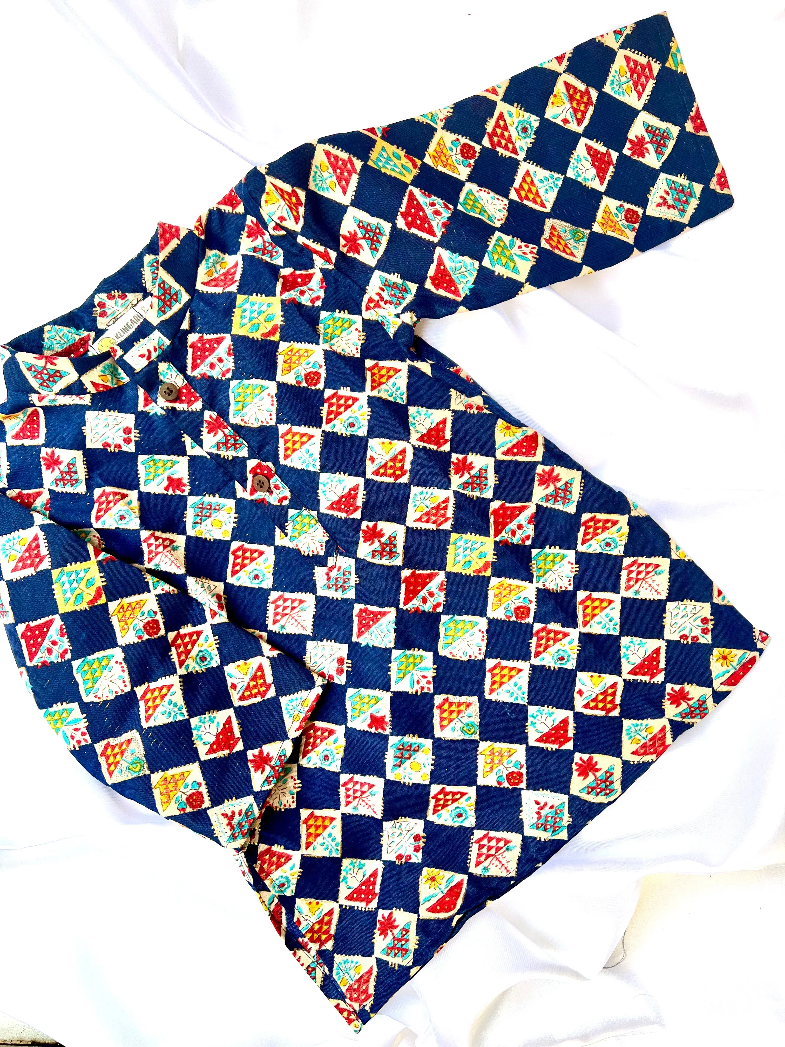 Klingaru Long Kurta - Navy Blue Flowers ( Last Pieces )