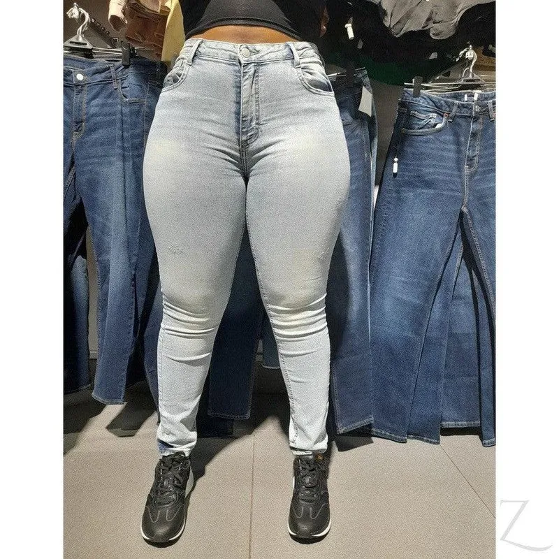 Ladies High Waist Strong Stretchy Slim Fit Denim Jeans | Plain | "Juni"