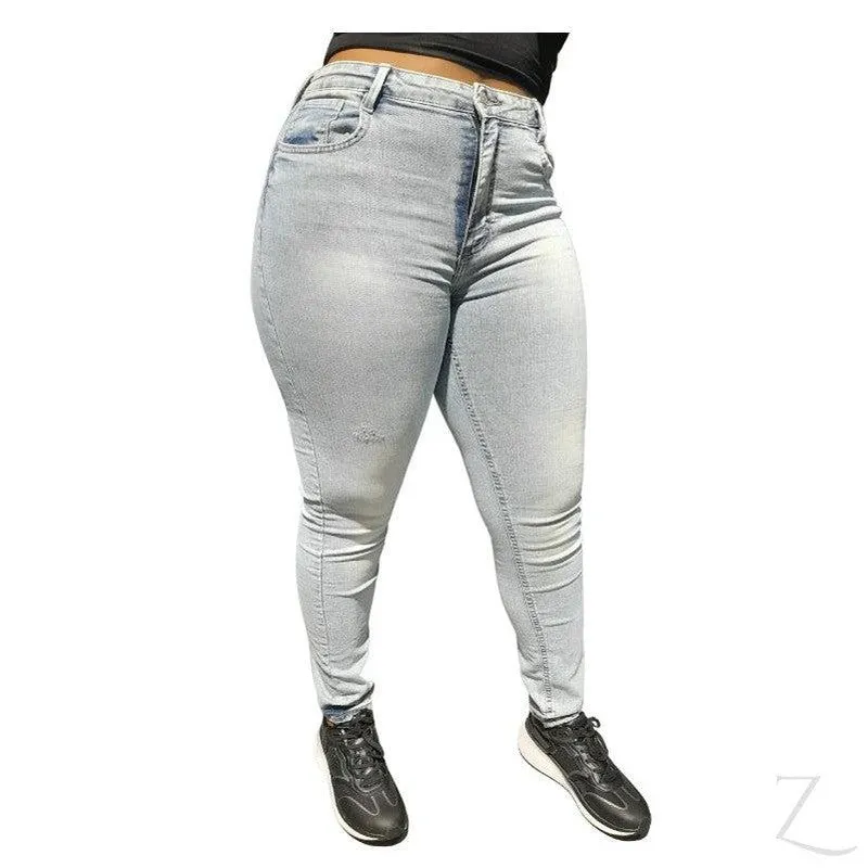 Ladies High Waist Strong Stretchy Slim Fit Denim Jeans | Plain | "Juni"