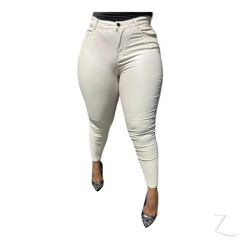 Ladies High Waist Super Skinny Super Stretchy Strong Denim Jeans | Plain | "Limu"