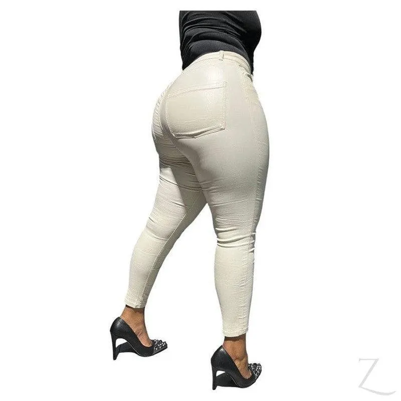 Ladies High Waist Super Skinny Super Stretchy Strong Denim Jeans | Plain | "Limu"