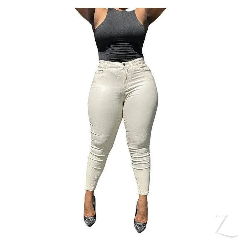 Ladies High Waist Super Skinny Super Stretchy Strong Denim Jeans | Plain | "Limu"