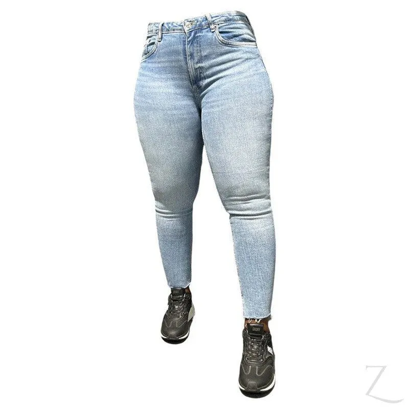Ladies Super Strong Stretchy Skinny Denim Jeans | Cropped | "Zia"