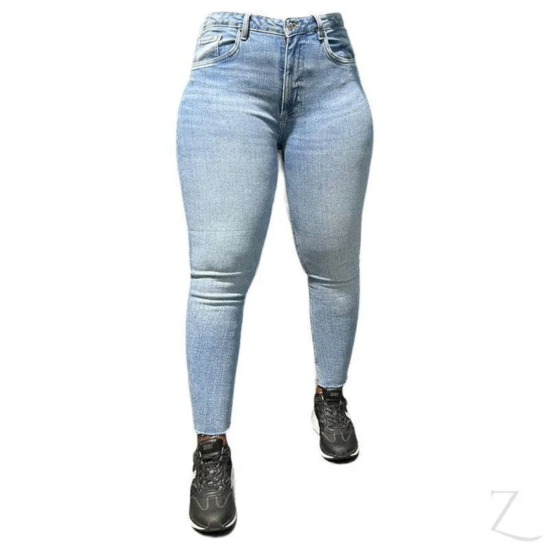 Ladies Super Strong Stretchy Skinny Denim Jeans | Cropped | "Zia"