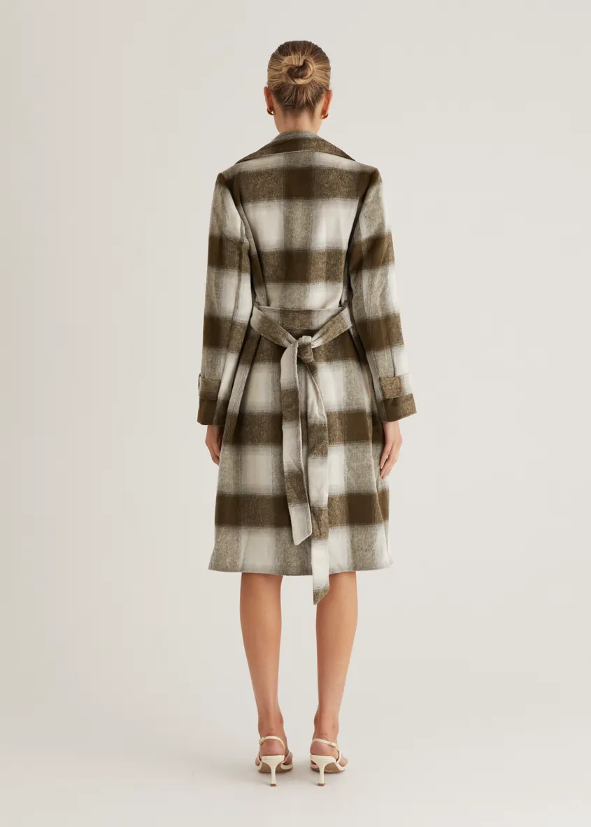 Laterro Coat - Olive Check