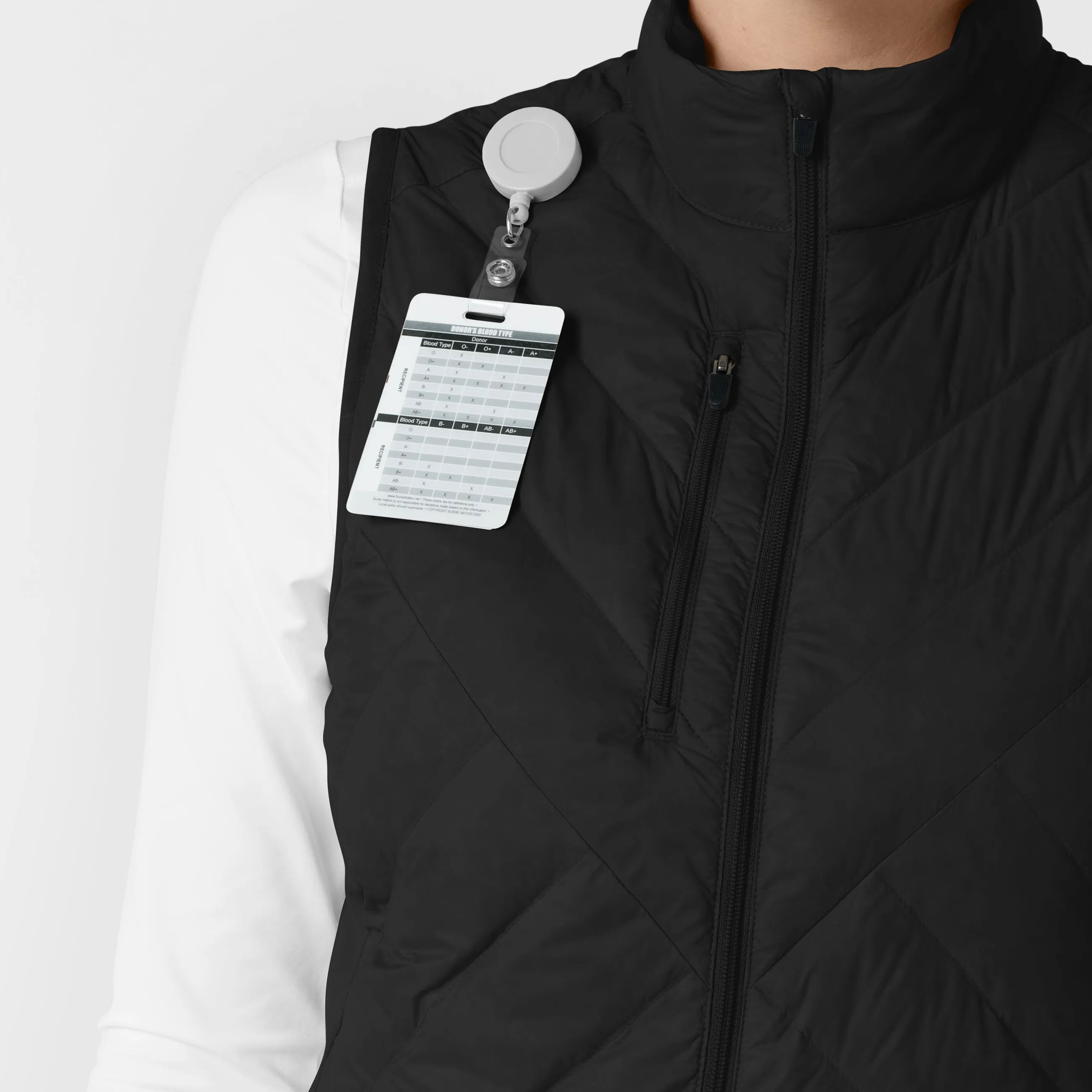 Layers 8277 Quilted Scrub Vest Black