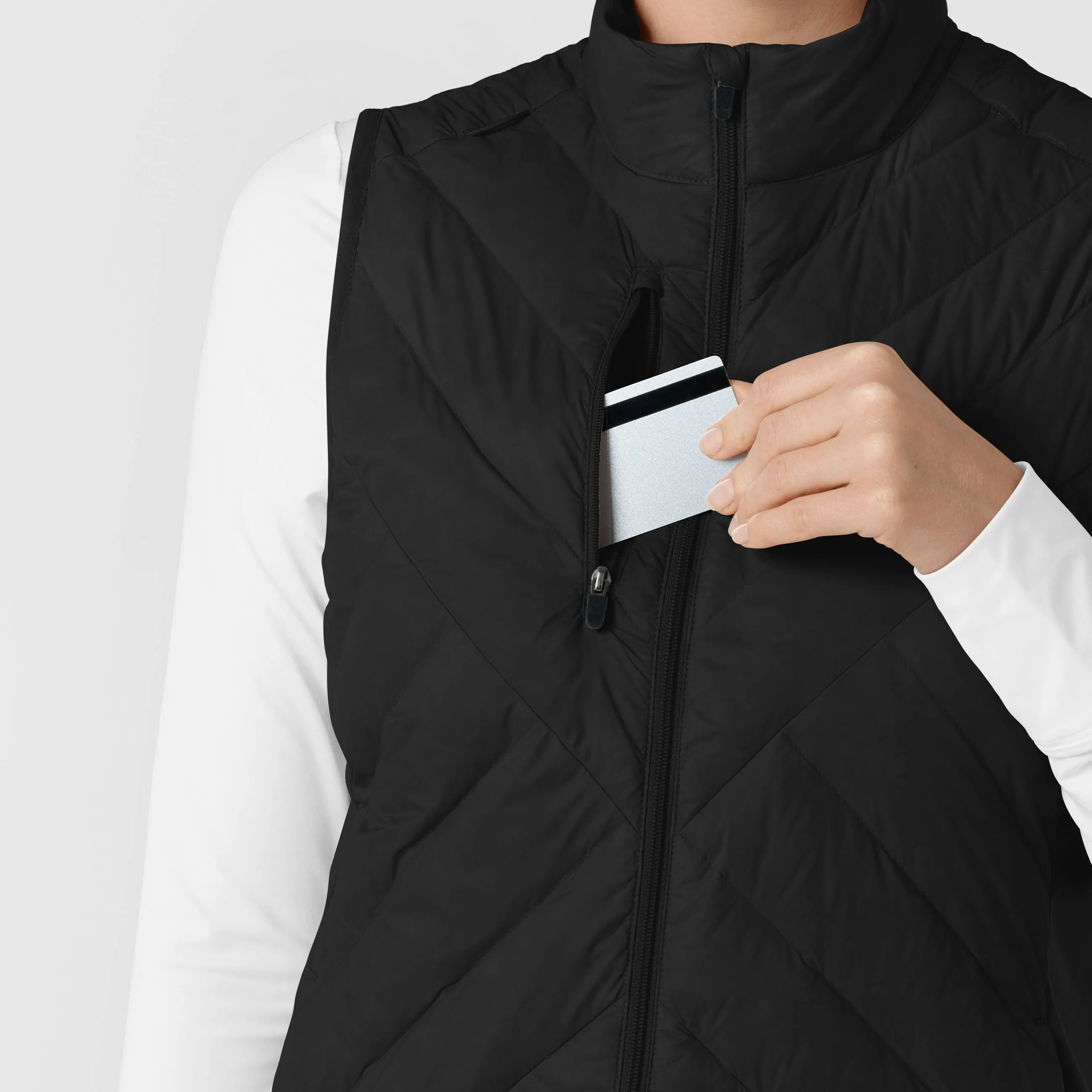 Layers 8277 Quilted Scrub Vest Black