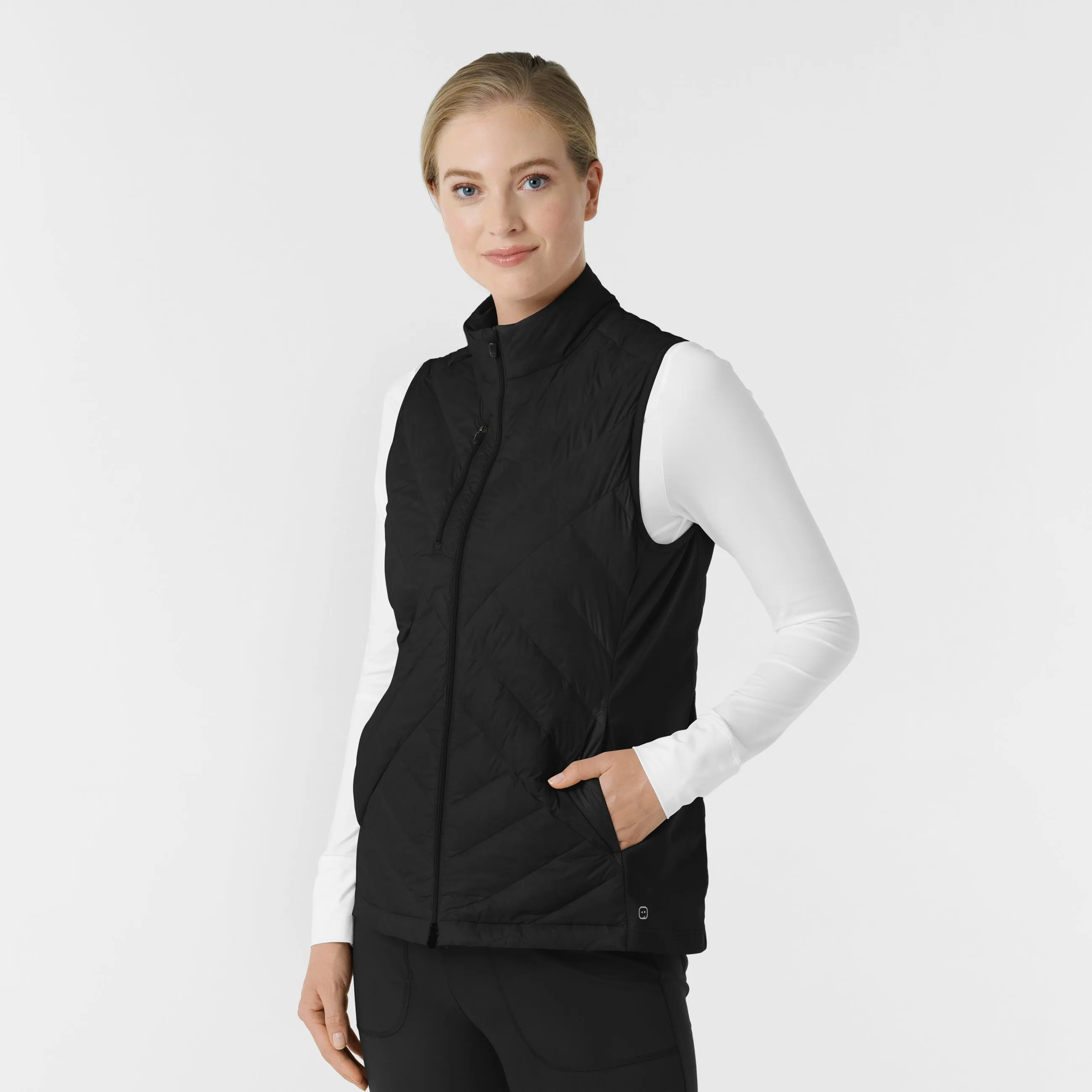 Layers 8277 Quilted Scrub Vest Black