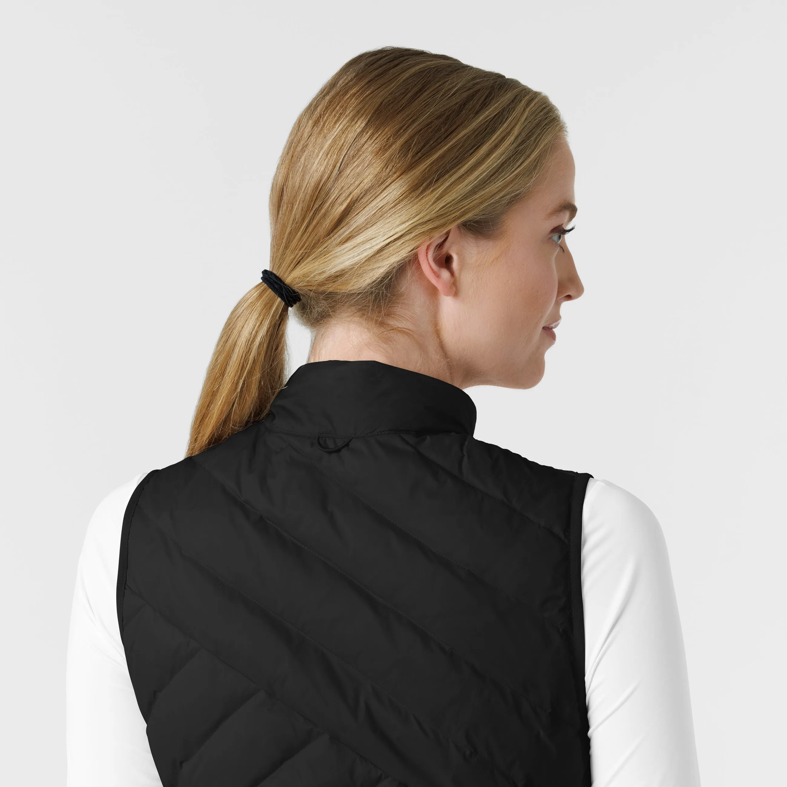 Layers 8277 Quilted Scrub Vest Black