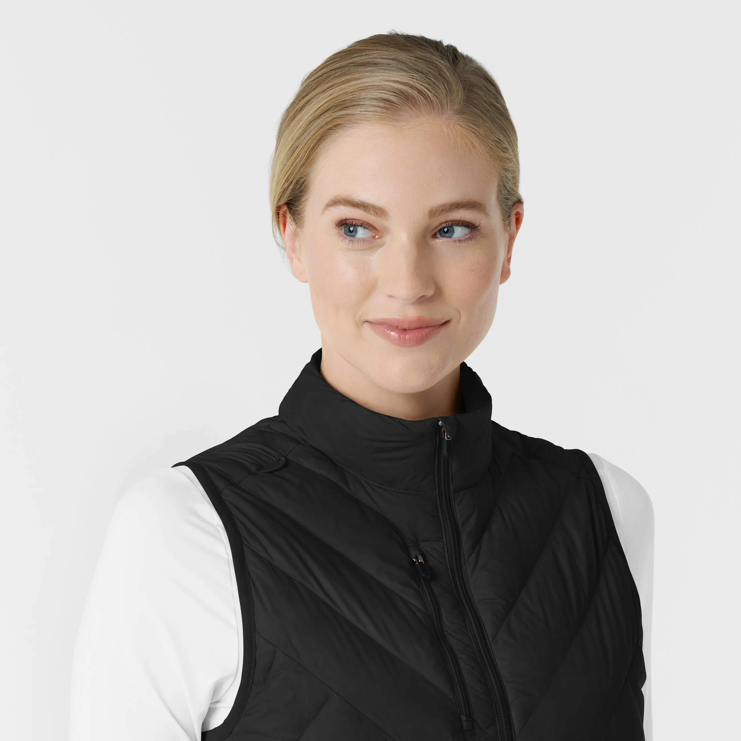 Layers 8277 Quilted Scrub Vest Black