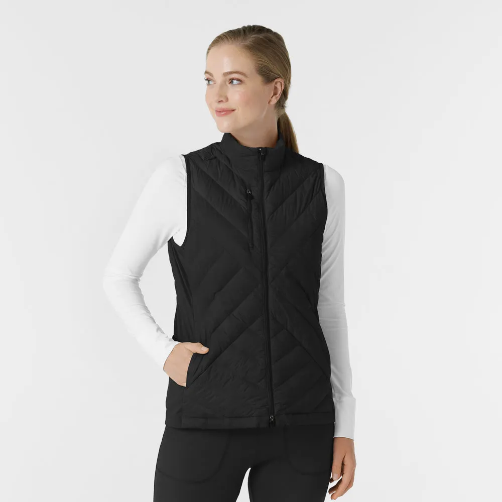 Layers 8277 Quilted Scrub Vest Black