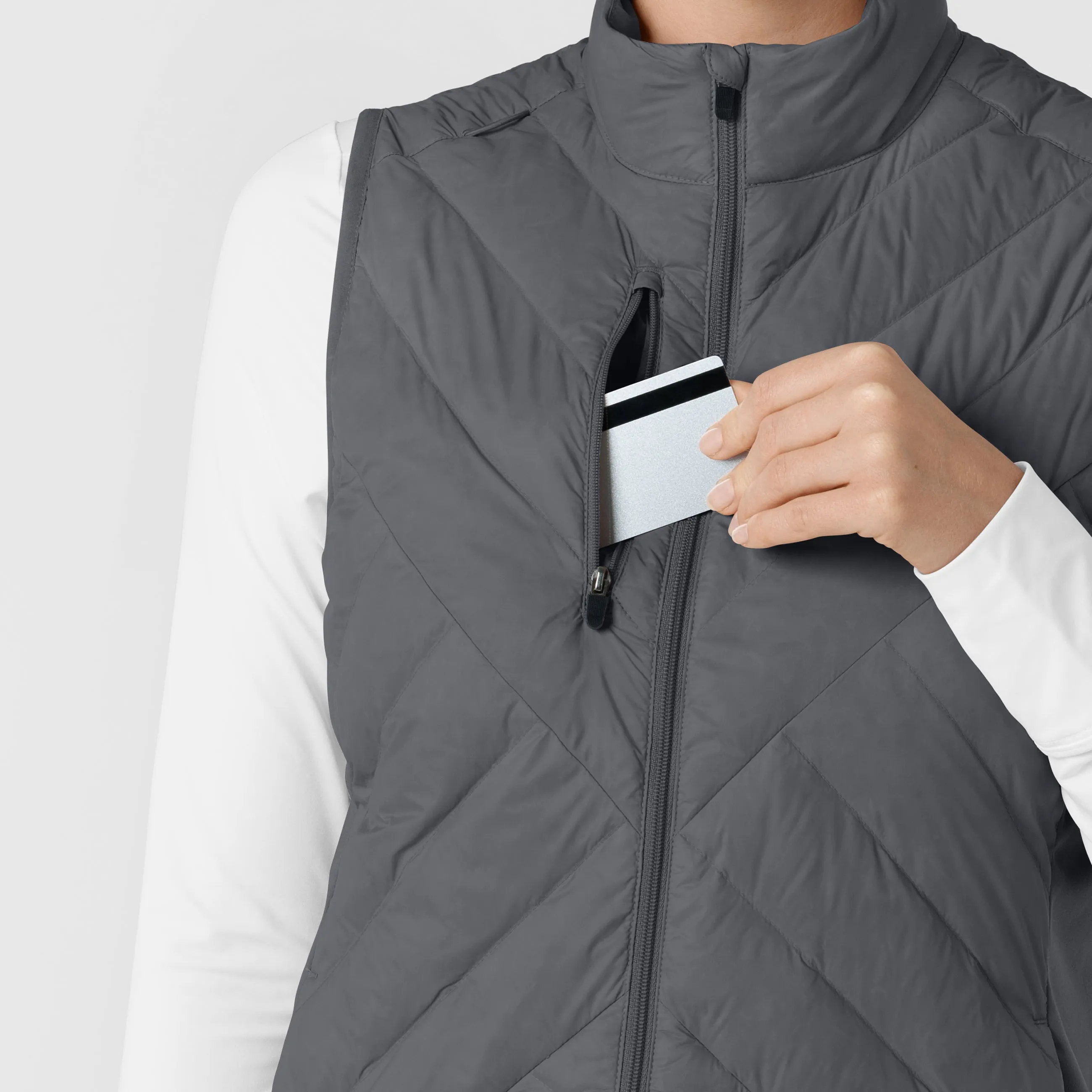 Layers 8277 Quilted Scrub Vest Pewter