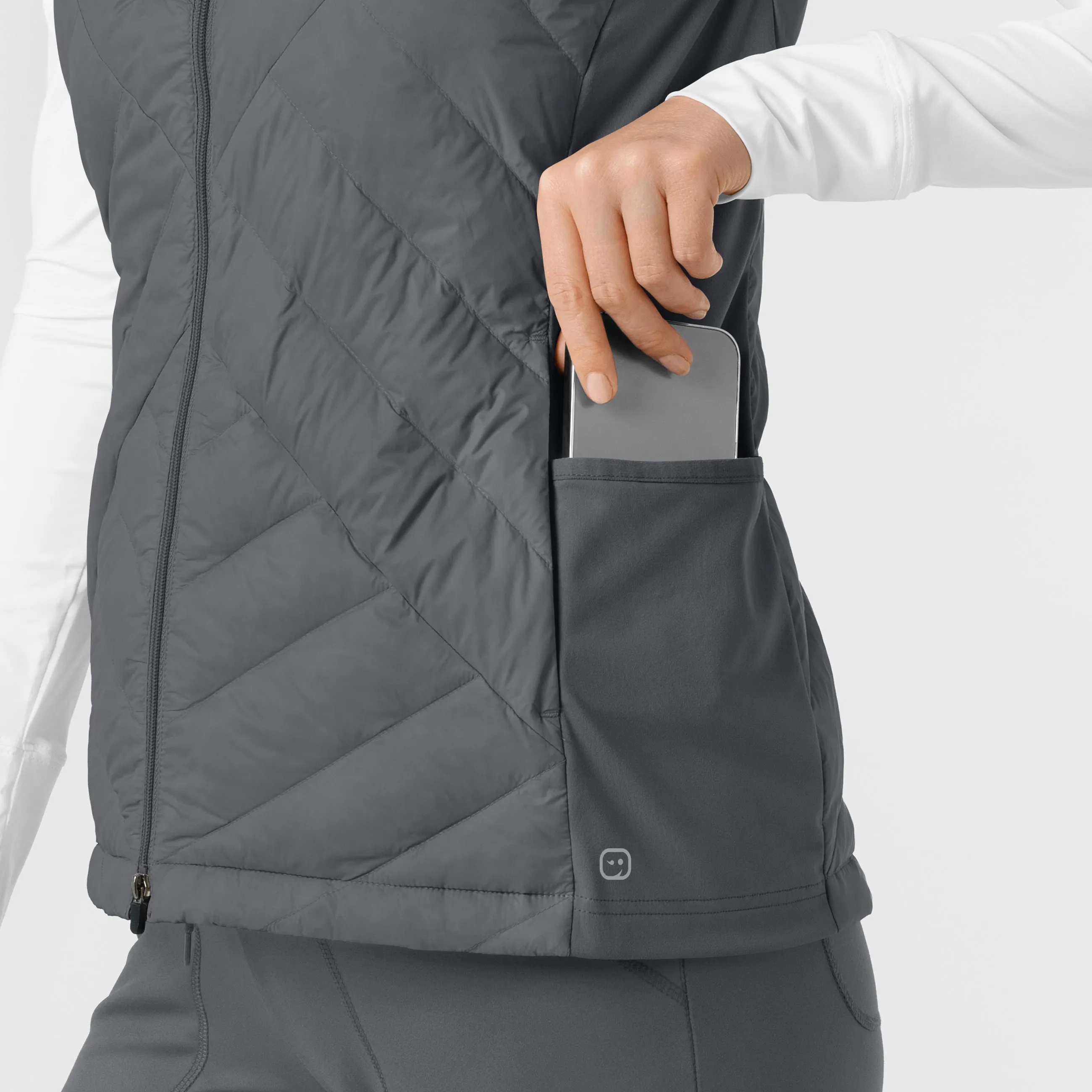 Layers 8277 Quilted Scrub Vest Pewter