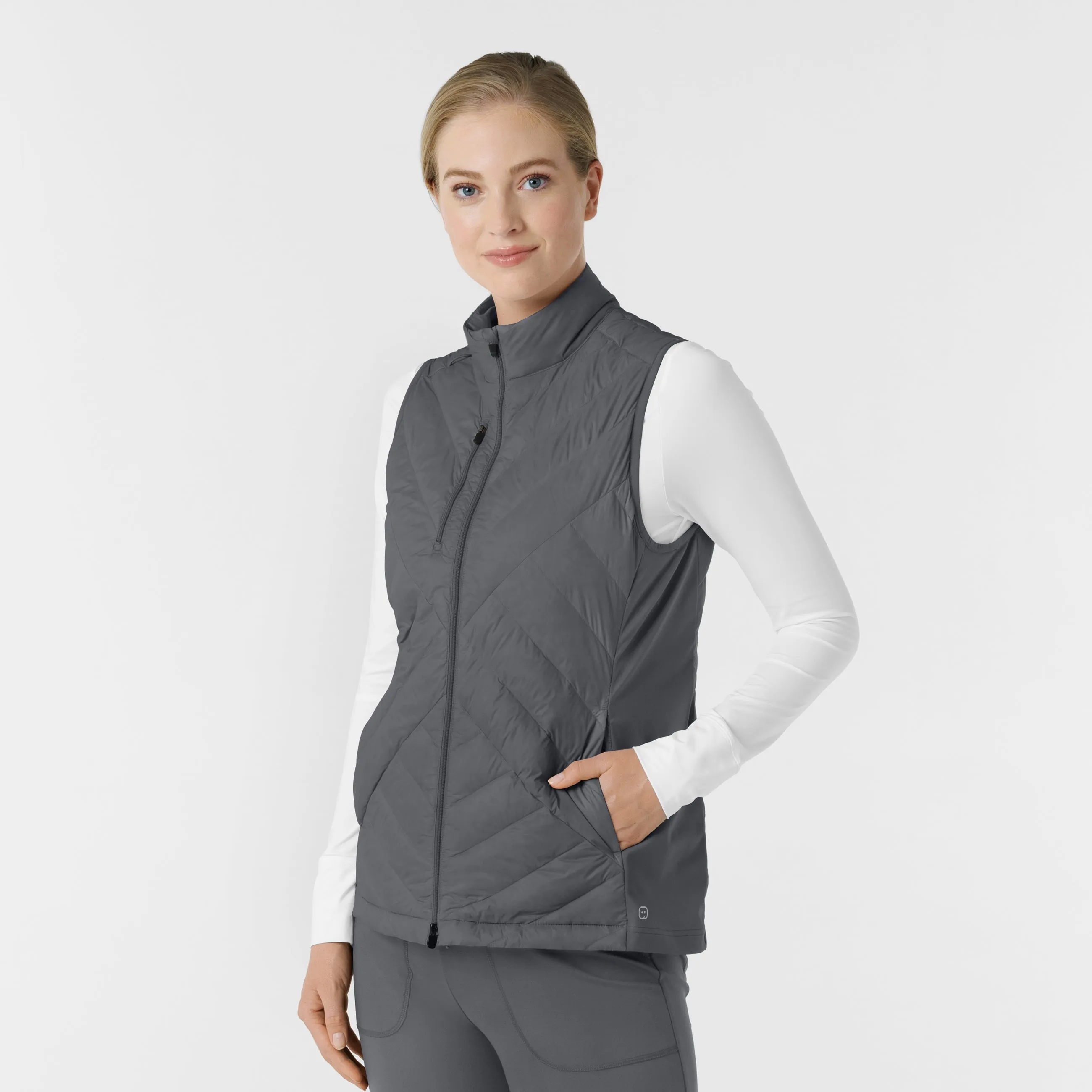Layers 8277 Quilted Scrub Vest Pewter