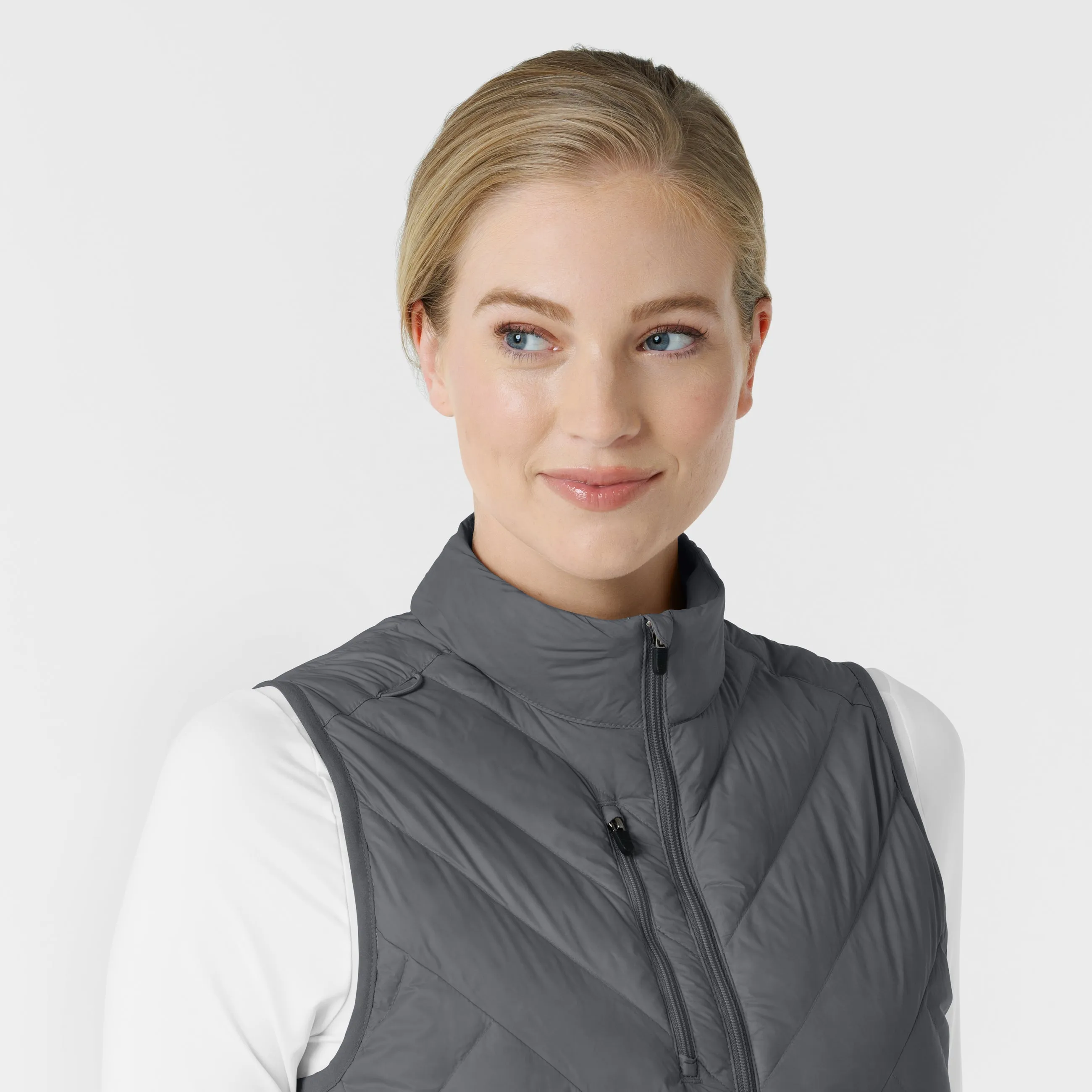 Layers 8277 Quilted Scrub Vest Pewter