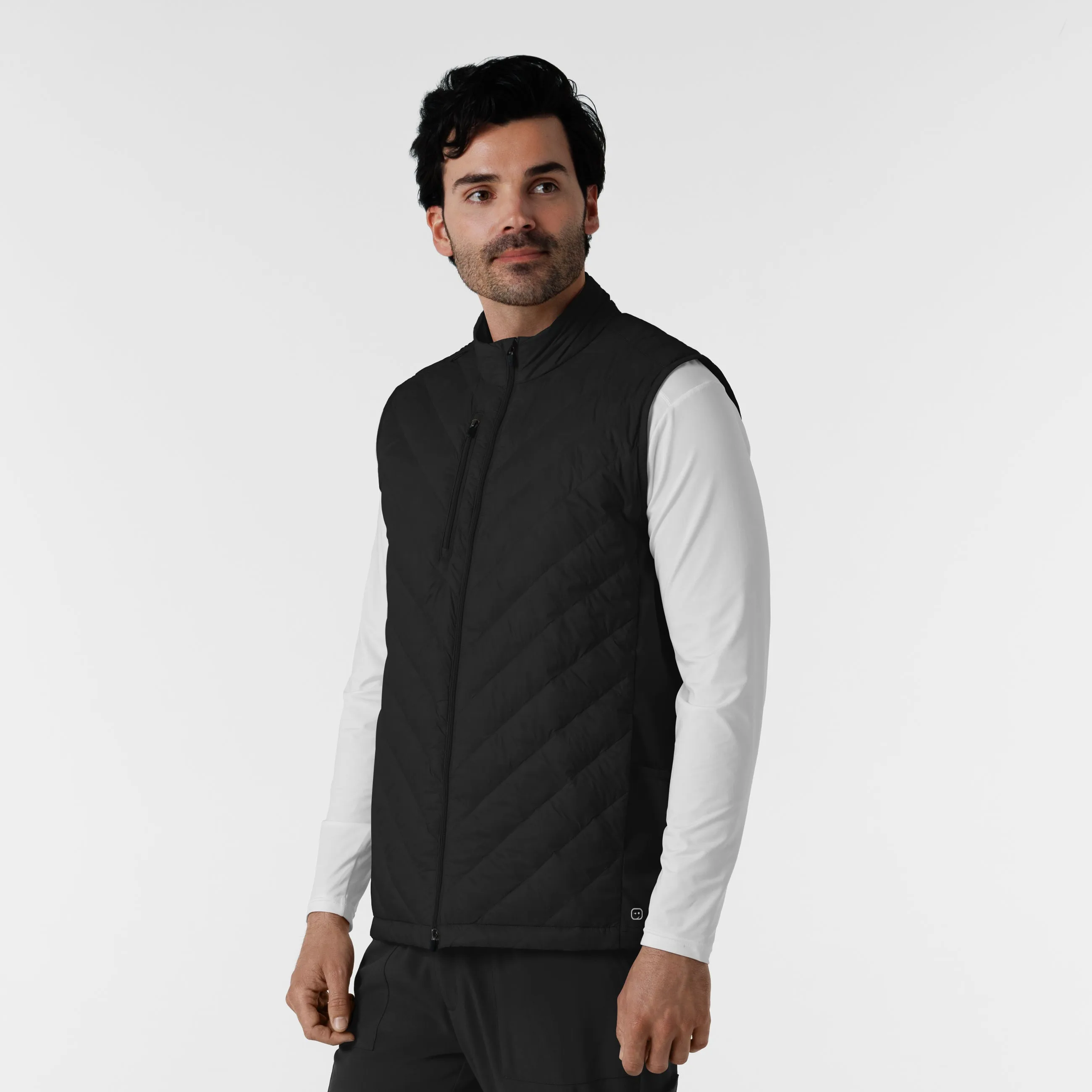 Layers 8377 Men's Quilted Scrub Vest Black