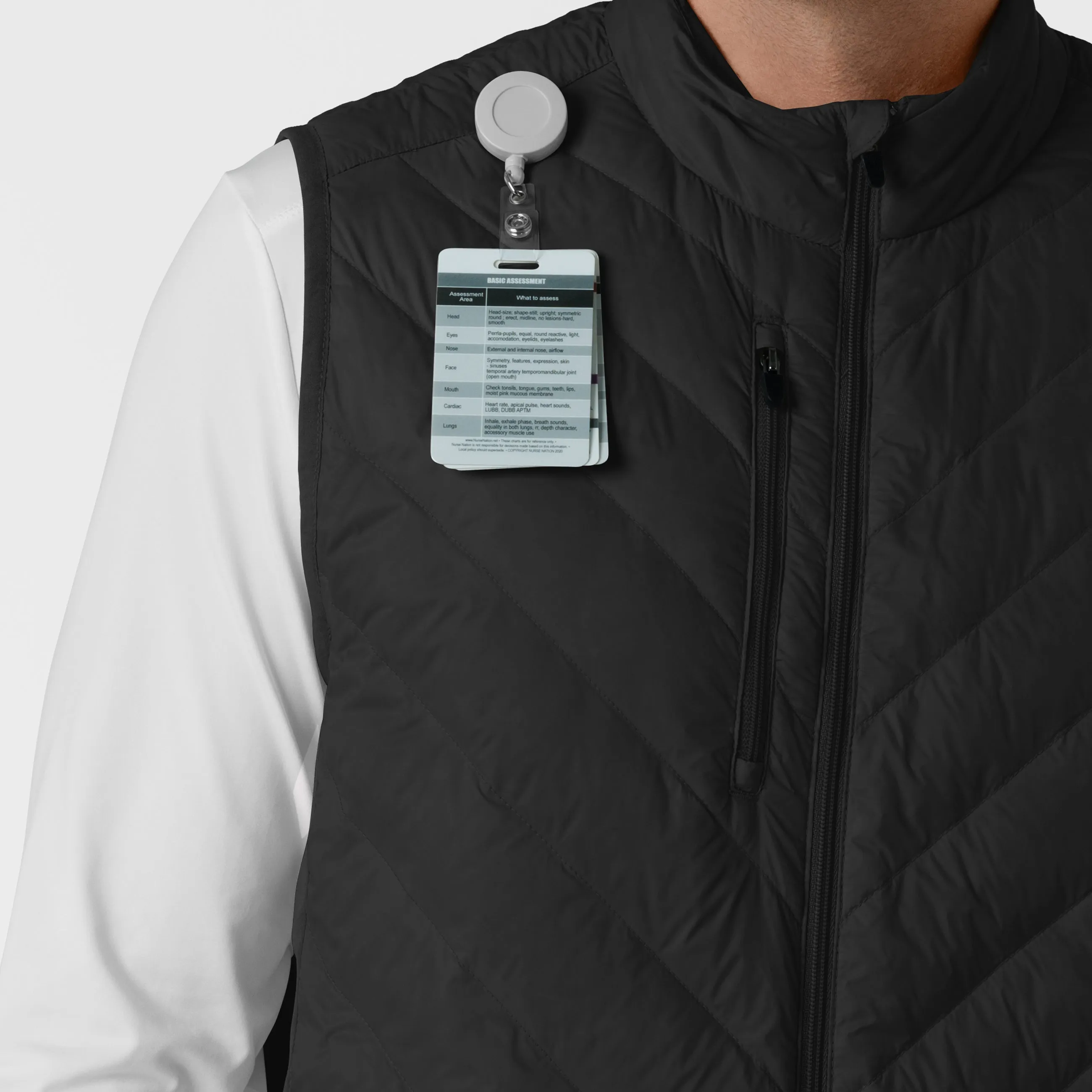 Layers 8377 Men's Quilted Scrub Vest Black