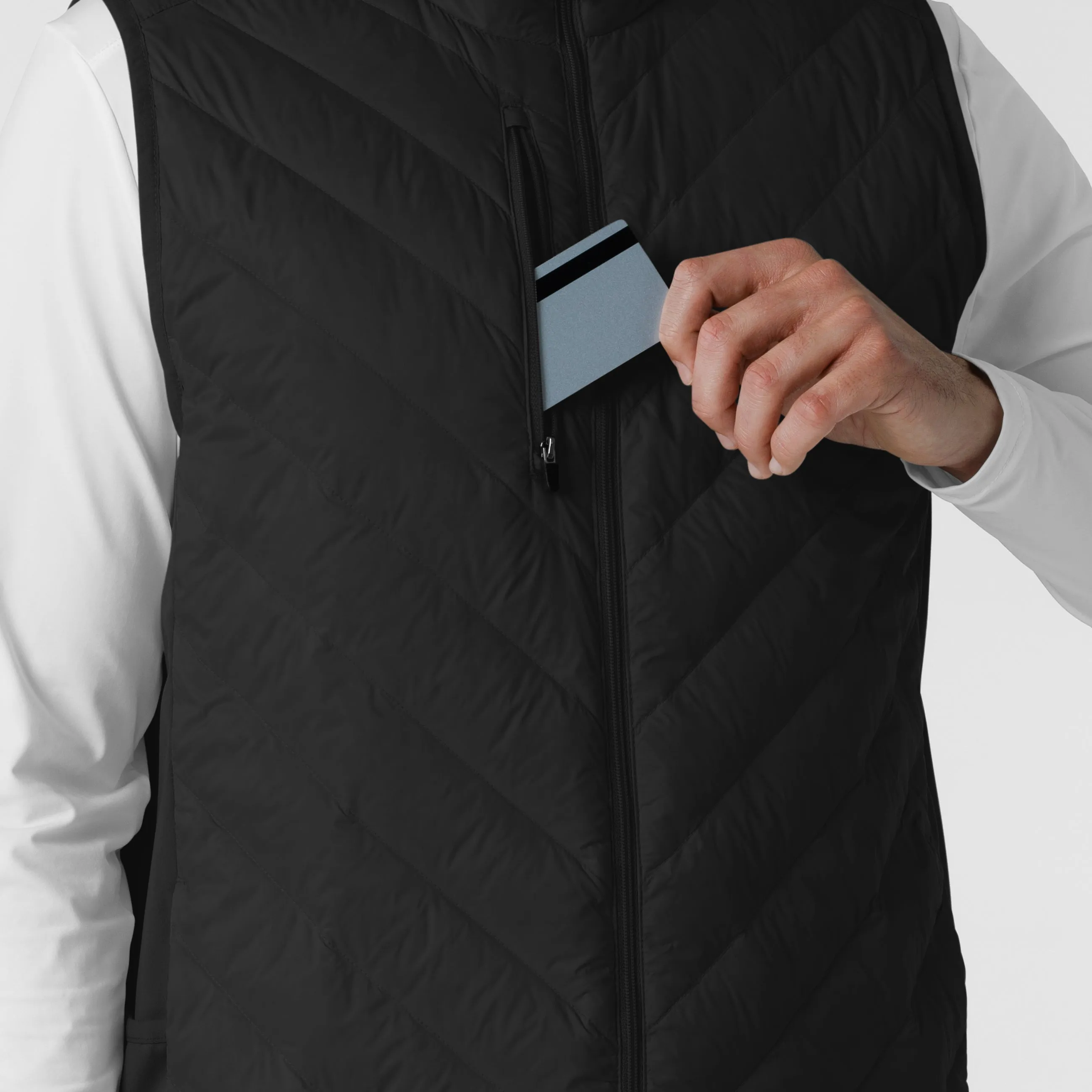 Layers 8377 Men's Quilted Scrub Vest Black