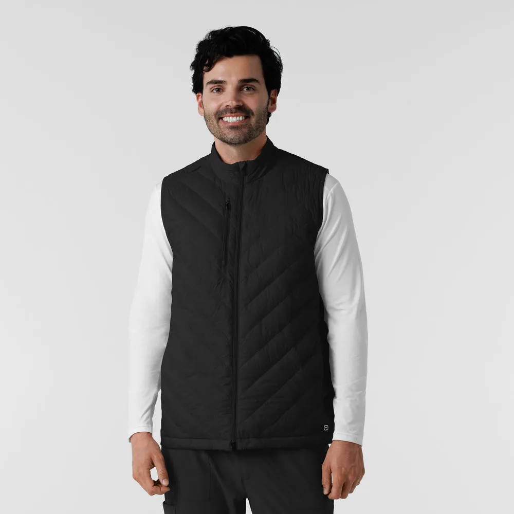 Layers 8377 Men's Quilted Scrub Vest Black