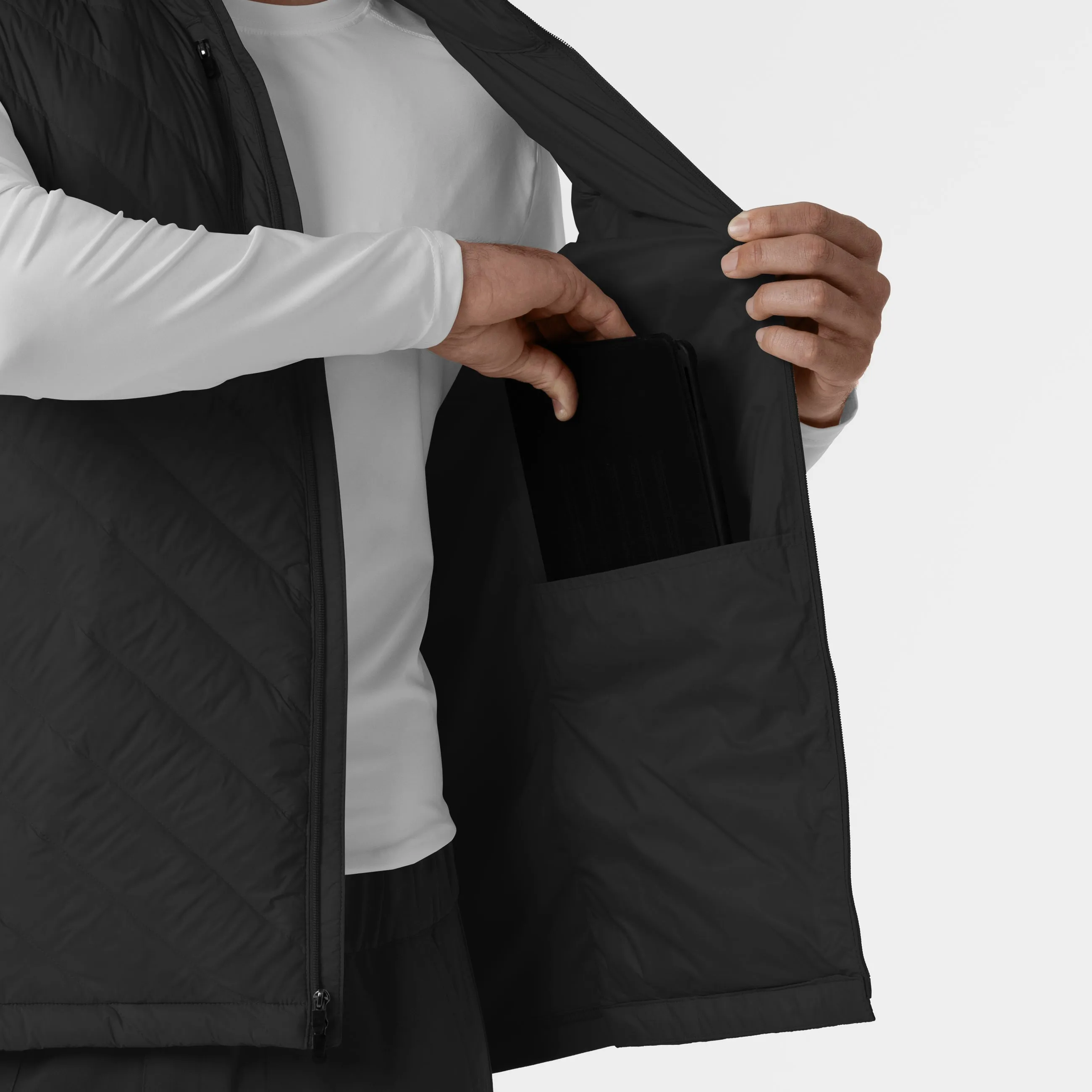 Layers 8377 Men's Quilted Scrub Vest Black