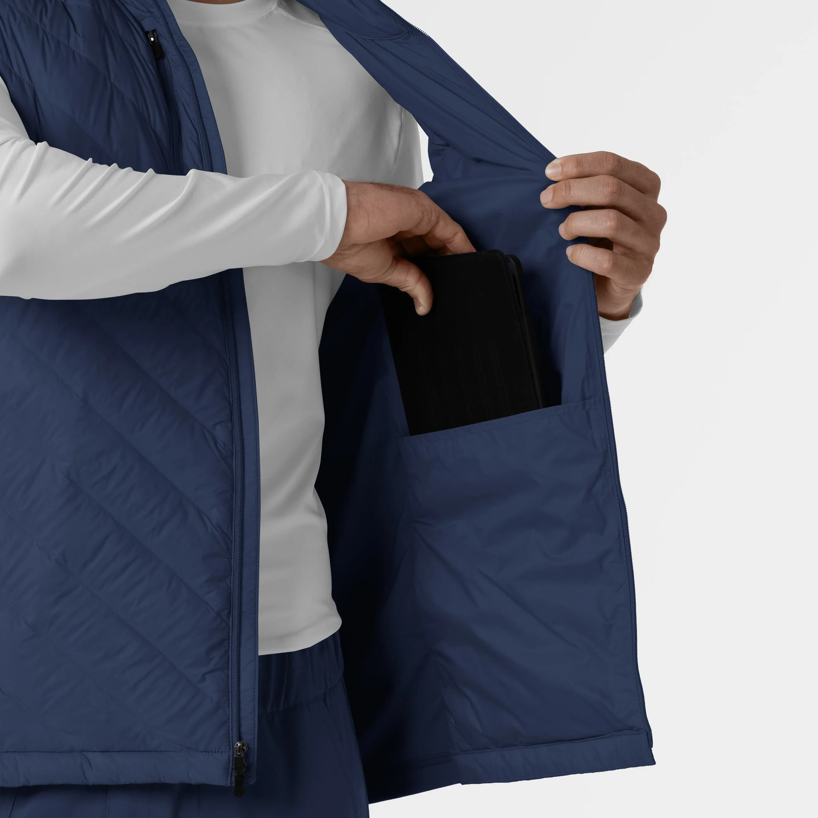 Layers 8377 Men's Quilted Scrub Vest Navy