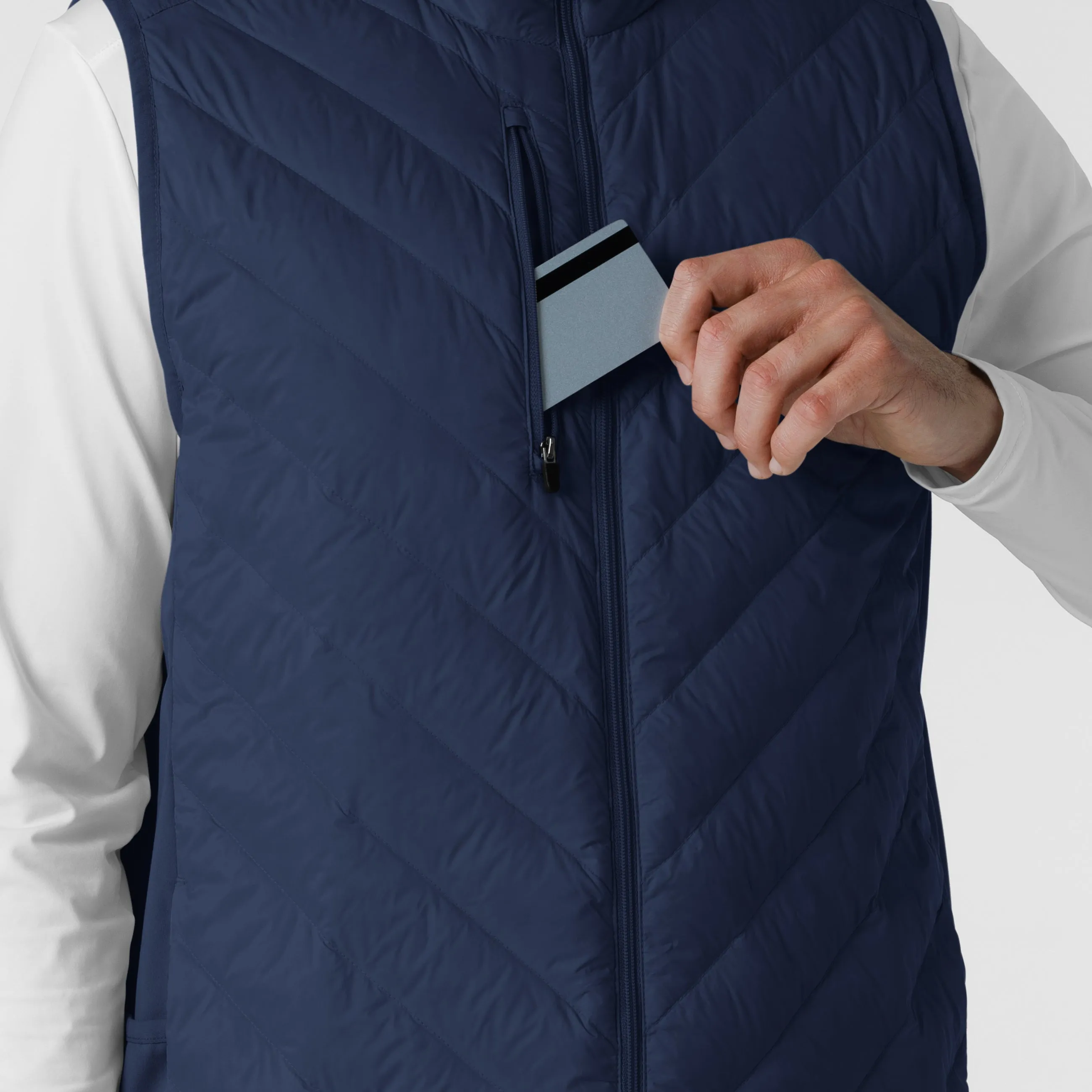 Layers 8377 Men's Quilted Scrub Vest Navy