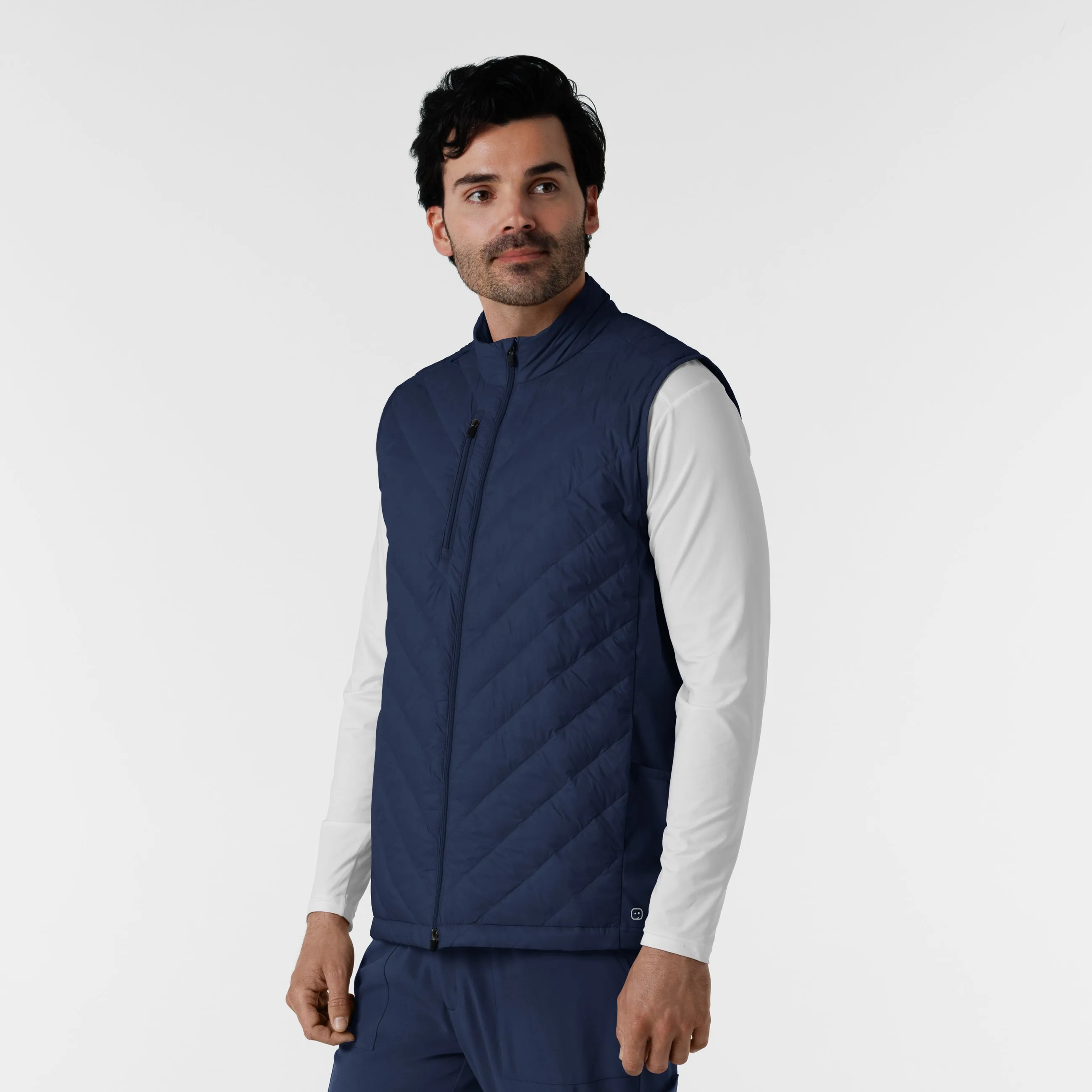 Layers 8377 Men's Quilted Scrub Vest Navy