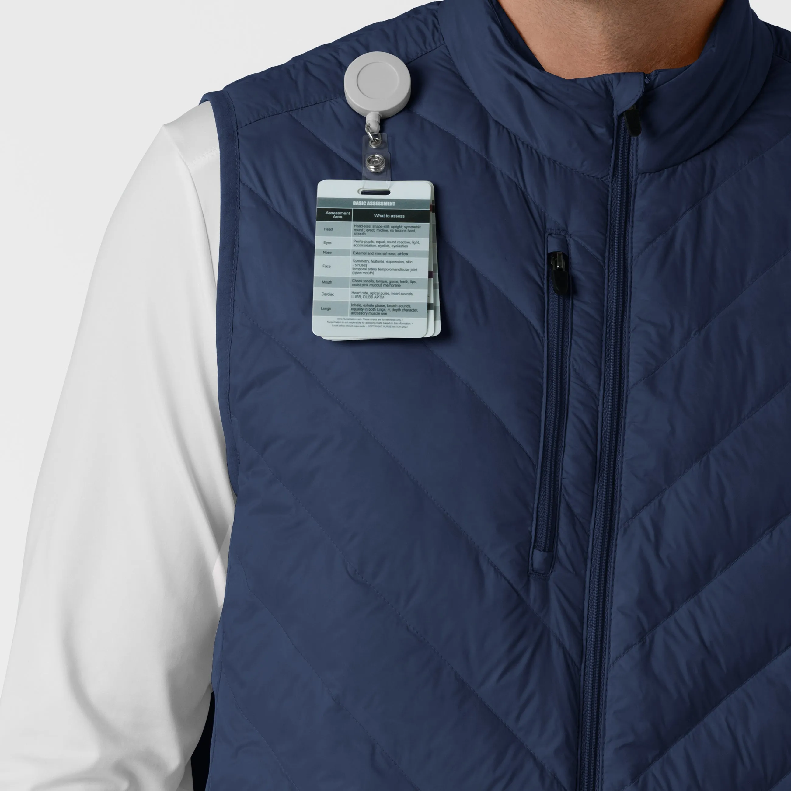 Layers 8377 Men's Quilted Scrub Vest Navy