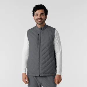 Layers 8377 Men's Quilted Scrub Vest Pewter