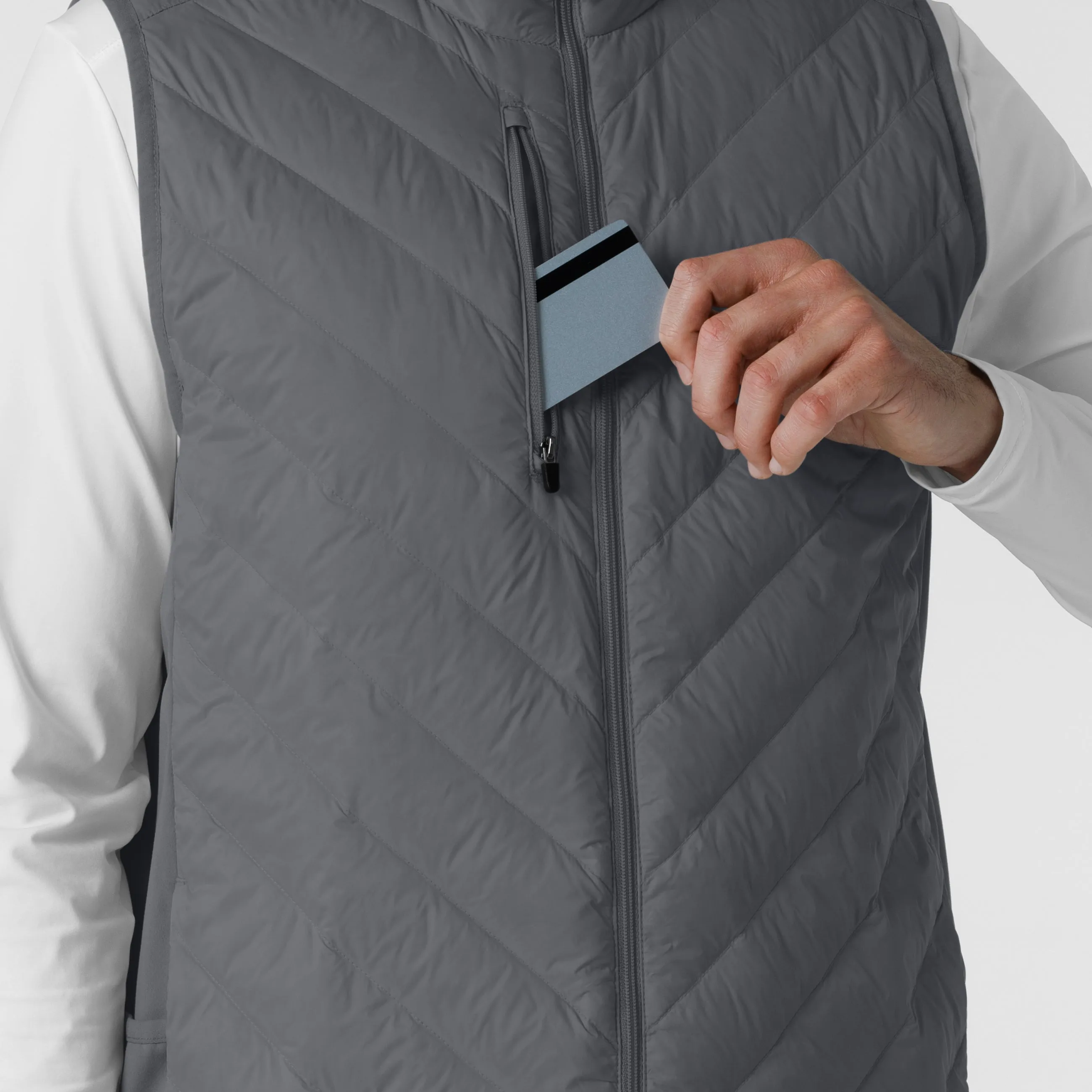 Layers 8377 Men's Quilted Scrub Vest Pewter