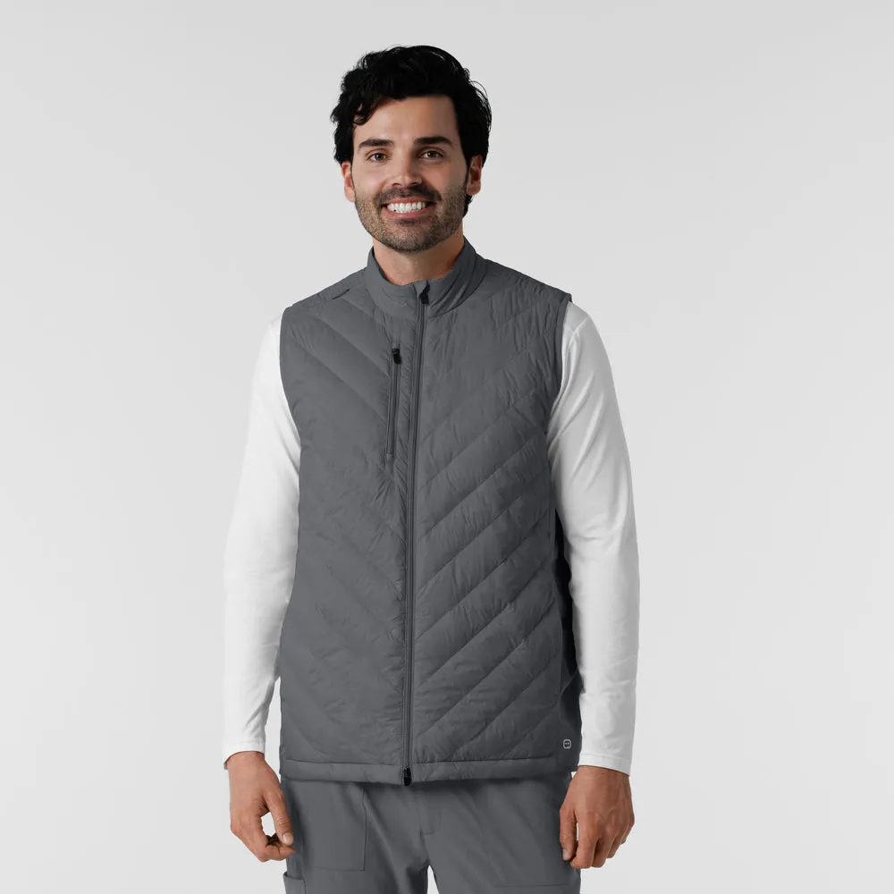 Layers 8377 Men's Quilted Scrub Vest Pewter