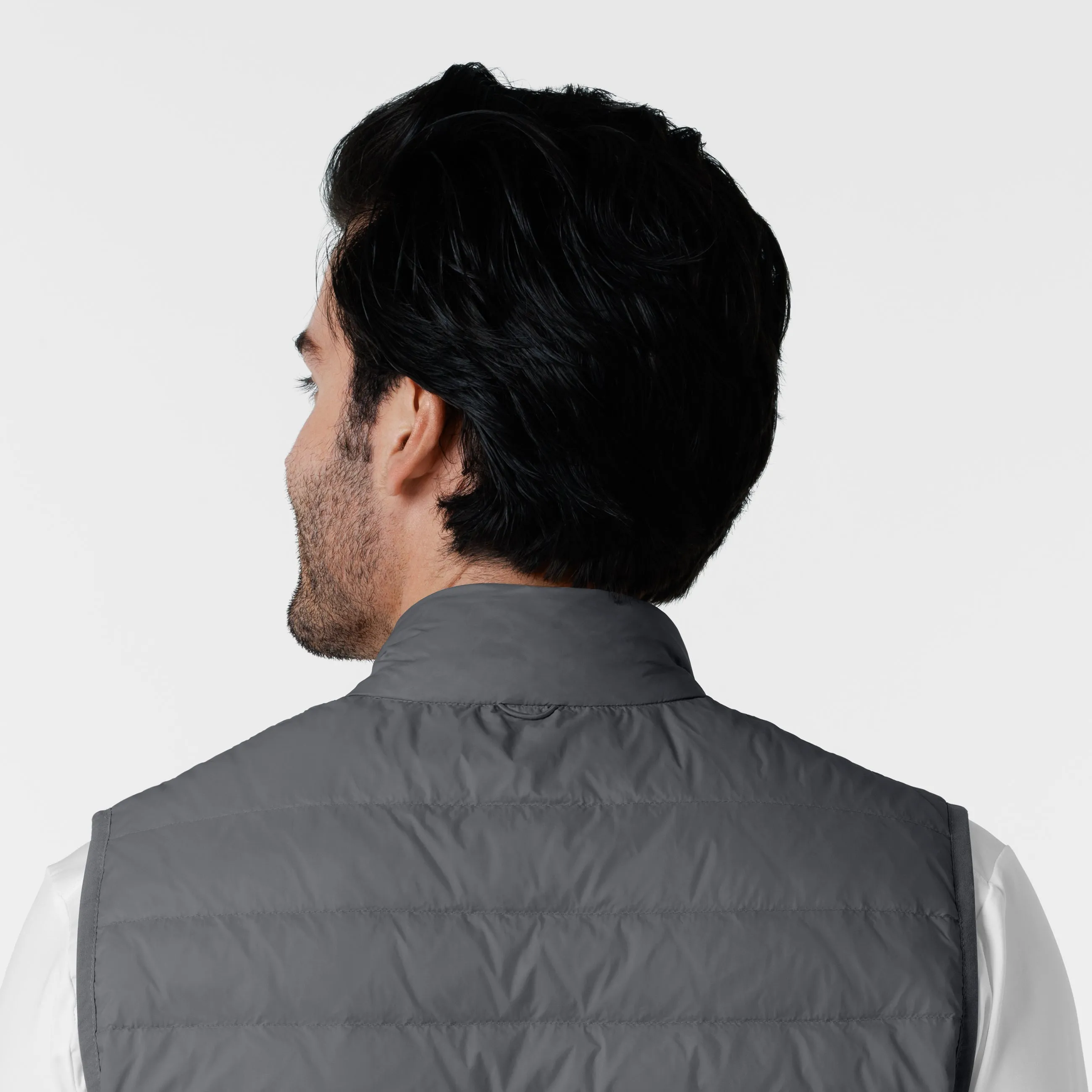 Layers 8377 Men's Quilted Scrub Vest Pewter