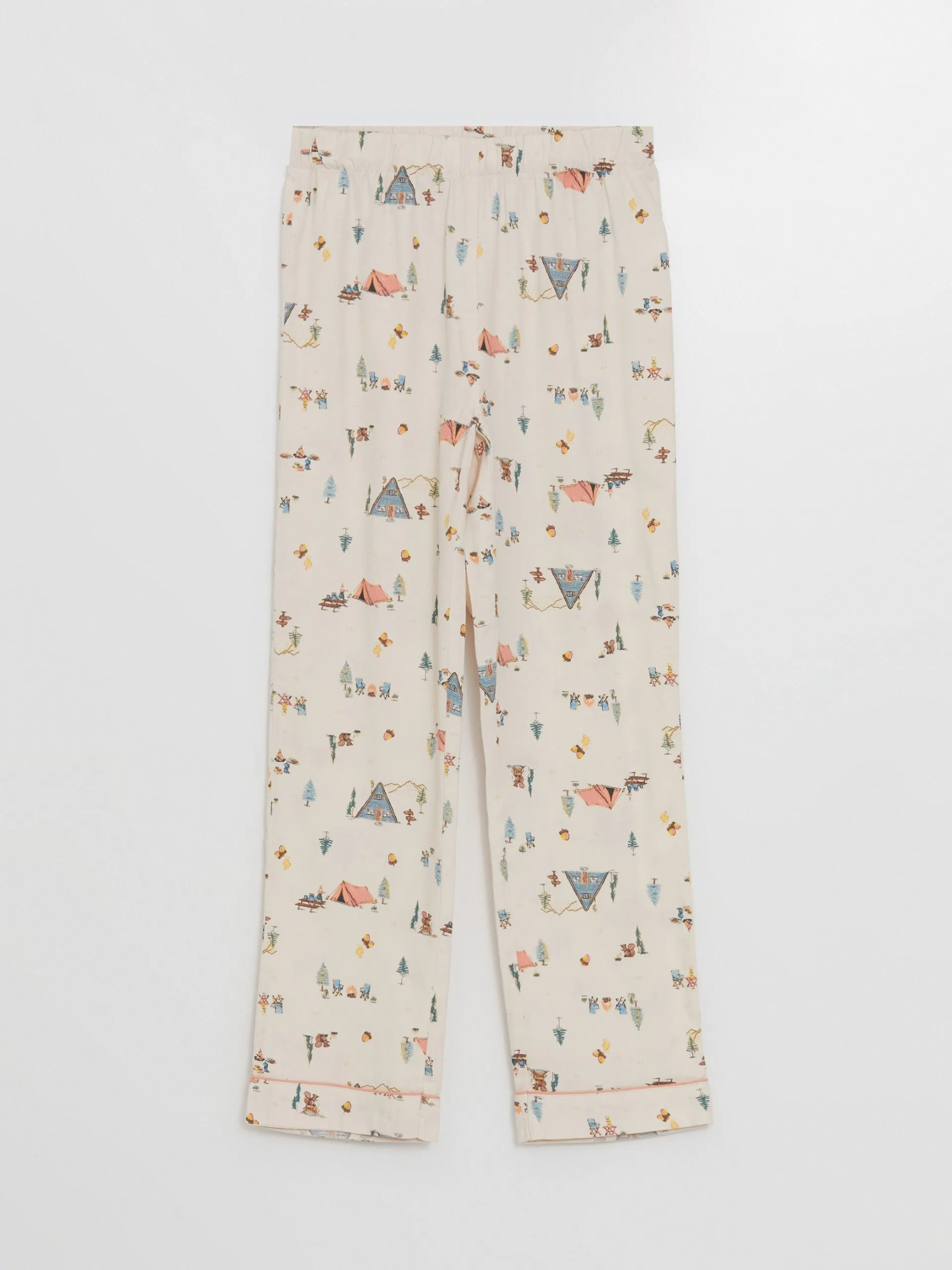 Lcw Dream Pink Shirt Collar Patterned Women'S Pajama Set