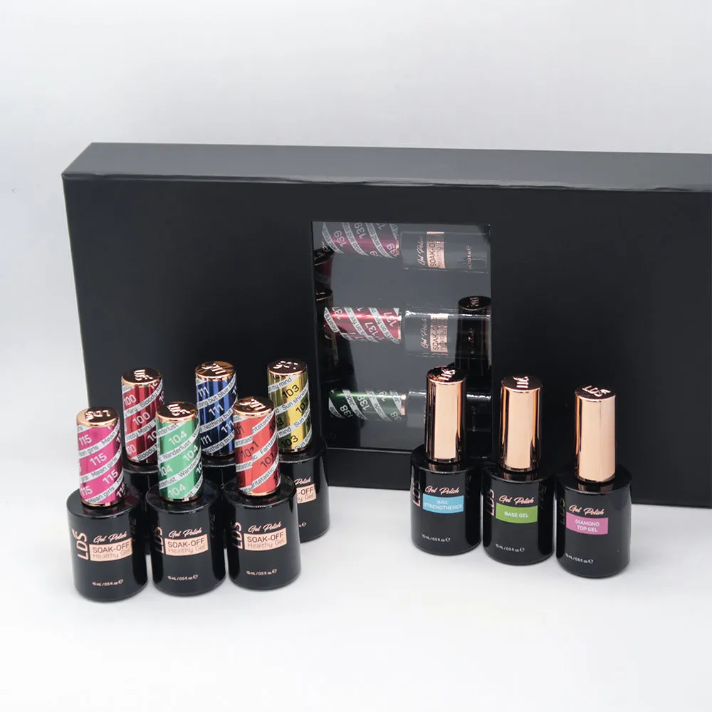 LDS Holiday Collection: 6 Healthy Gel Polishes, 1 Base Gel, 1 Top Gel, 1 Strengthener - THE NEW CLASSICS - 100, 111, 103, 115, 104, 101