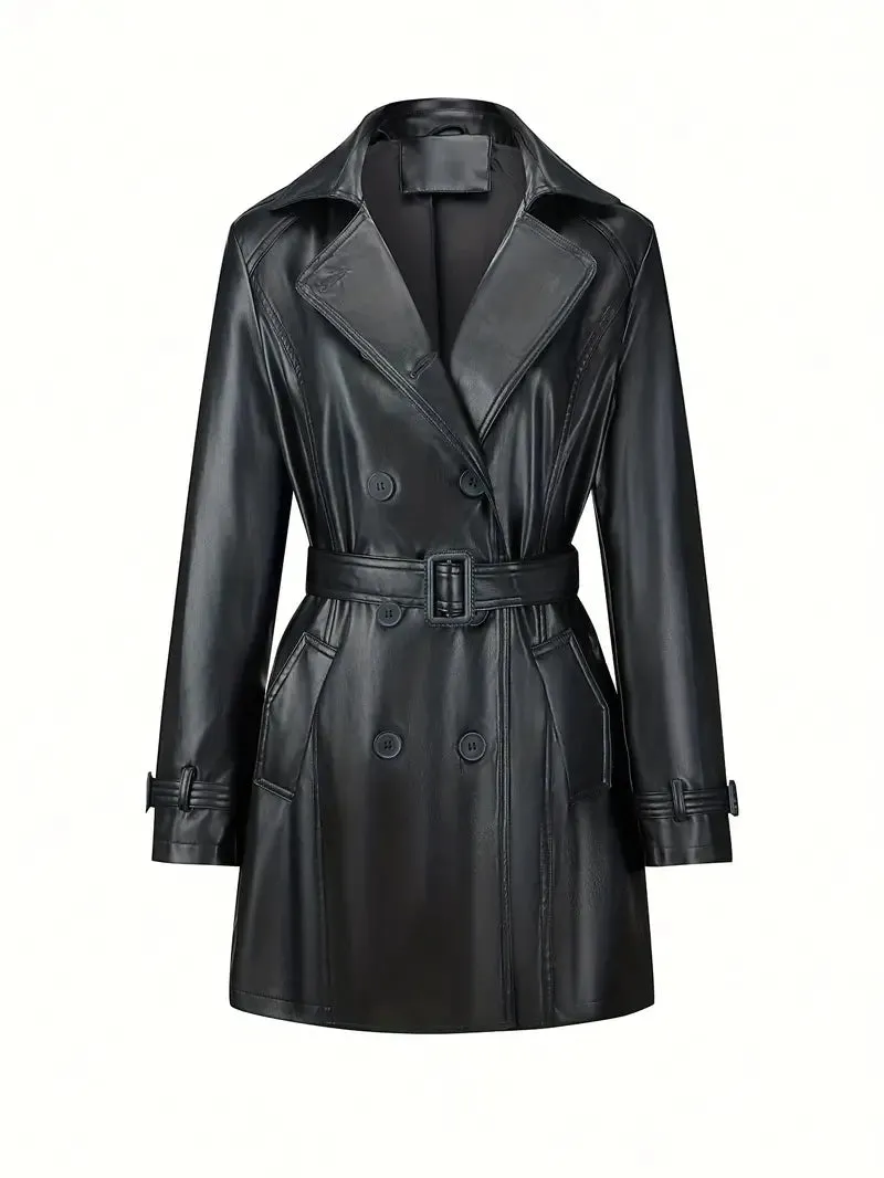 Lexi | Casual Leather Trench Coat