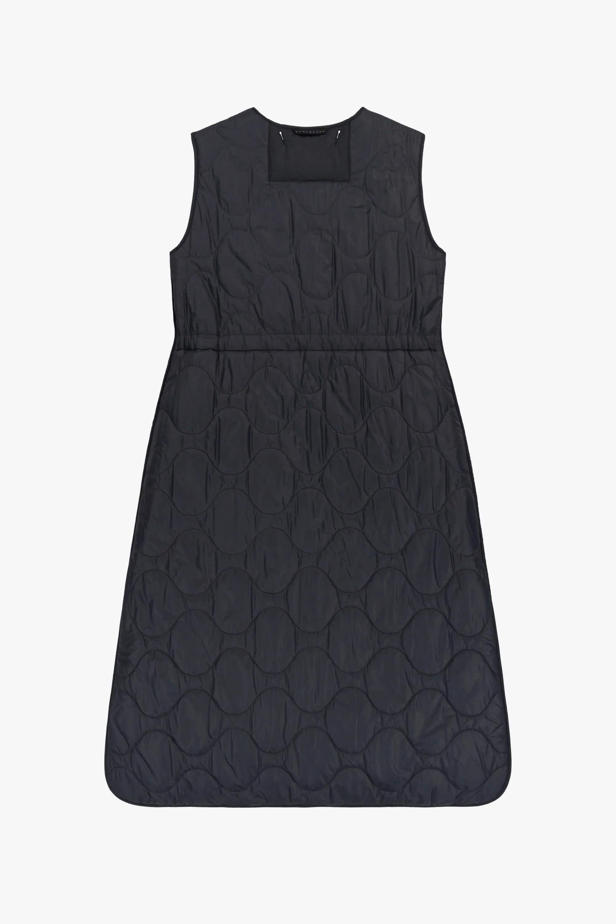 Long Patchwork Quilt Vest - Black / Slate