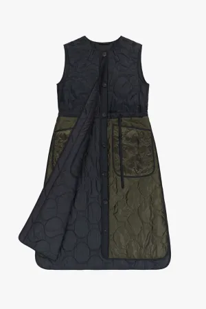 Long Patchwork Quilt Vest - Black / Slate