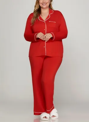 LONG SLEEVE STRETCH KNIT PAJAMA SET