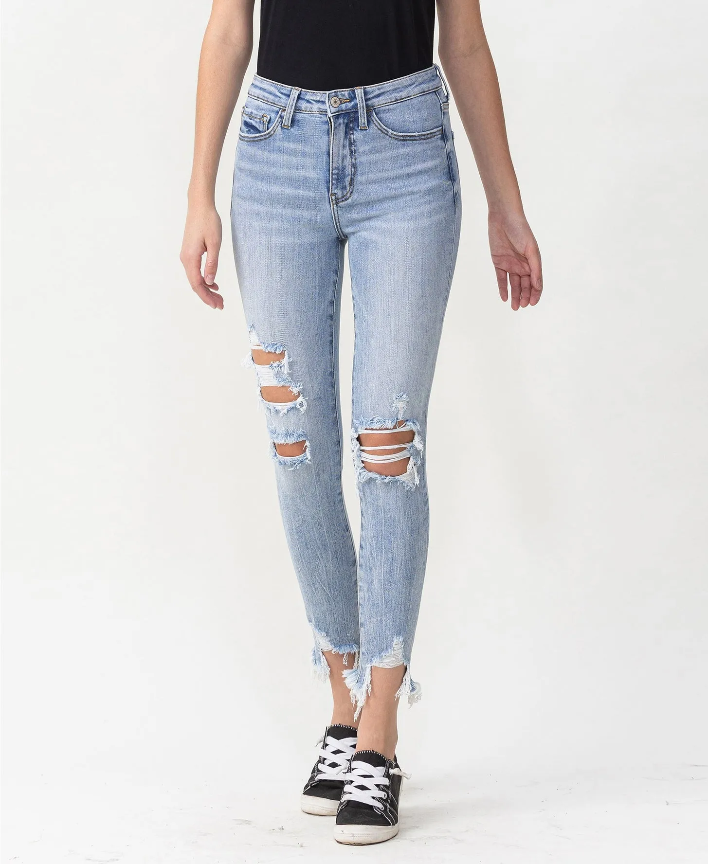 Lovervet | High Rise Distressed Ankle Skinny Jeans FINAL SALE