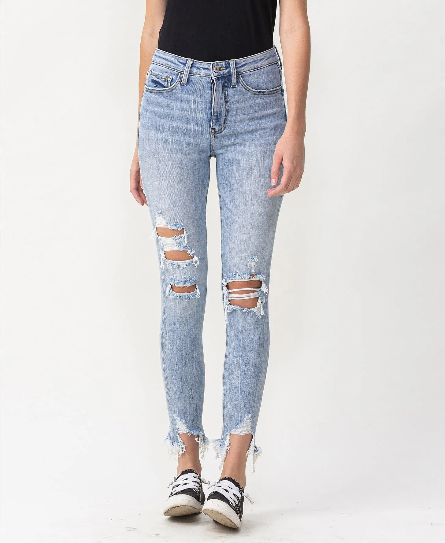 Lovervet | High Rise Distressed Ankle Skinny Jeans FINAL SALE