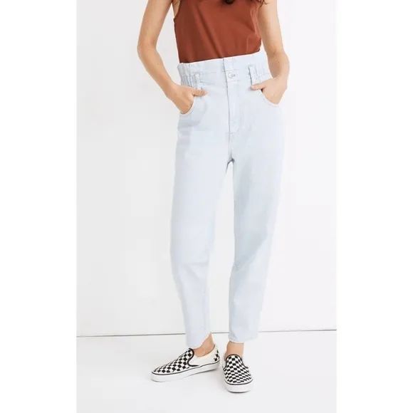 Madewell Paperbag Classic Straight Jeans in Broomfield Wash 27
