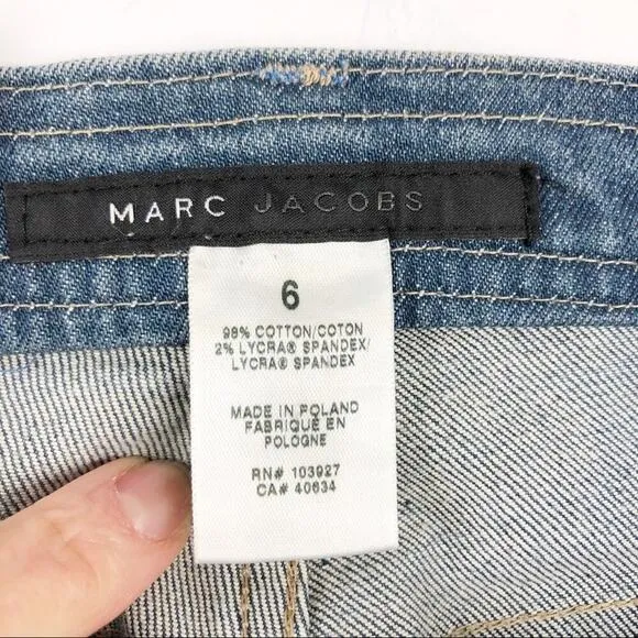 Marc Jacobs Boot Cut Pink Accent Pocket Jeans Sz 6